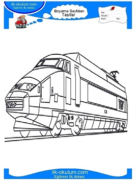 Çocuklar İçin Tren Boyama Sayfaları 